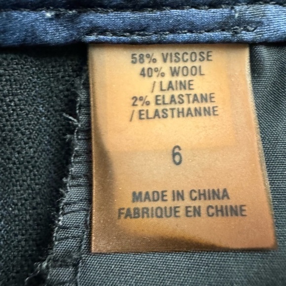 Elie Tahari Black w/Stripes Wool Boot Leg Dress Pants Size 6 - Picture 9 of 10